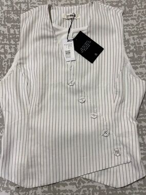 4TH Reckless, Model Ruth Waistcoat colors Wihte/Black Button Vest women’s size M